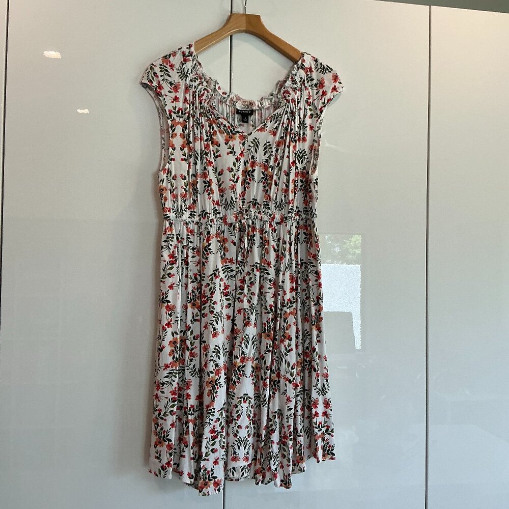 Torrid Rayon Dress, Floral, Drawstring Waist, Cap Sleeve, Plus Size 2X